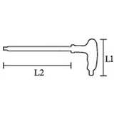 HANS T-nyelű TORX kombinált kulcs TTH40x115/200 CrV 1755TTH40