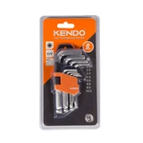 KENDO gömbvégű imbuszkulcs készlet 9r. SW1,5-10 CrV No.20735