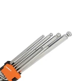 KENDO gömbvégű imbuszkulcs készlet extra hosszú 9r. SW1,5-10 CrV No.20737