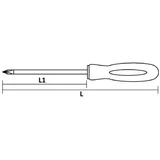 Z-TOOLS Pozidriv mágneses csavarhúzó PZ1x80/170 CrV