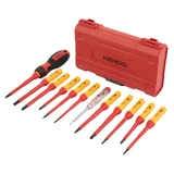 KENDO VDE szigetelt csavarhúzó készlet 12+1r. SL+PH+PZ+TX+fázisceruza No.20485