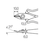 WIHA Electronic műszerész oldalcsípő fogó 21° 135 Z41303/No.26815
