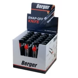 BERGER Fémsínes kés törhető pengével 18mm ZK83 gumis, csavaros