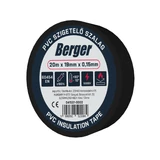 BERGER PVC szigetelőszalag Fekete 20mx19mm/0,15mm