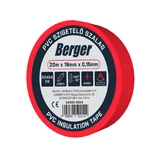 BERGER PVC szigetelőszalag Piros 20mx19mm/0,15mm