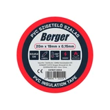 BERGER PVC szigetelőszalag Piros 20mx19mm/0,15mm