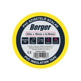 BERGER PVC szigetelőszalag Sárga 20mx19mm/0,15mm