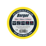 BERGER PVC szigetelőszalag Sárga 20mx19mm/0,15mm