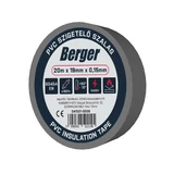 BERGER PVC szigetelőszalag Szürke 20mx19mm/0,15mm