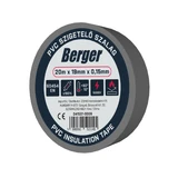 BERGER PVC szigetelőszalag Szürke 20mx19mm/0,15mm