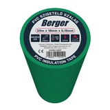 BERGER PVC szigetelőszalag Zöld 20mx19mm/0,15mm