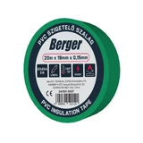 BERGER PVC szigetelőszalag Zöld 20mx19mm/0,15mm