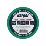 BERGER PVC szigetelőszalag Zöld 20mx19mm/0,15mm