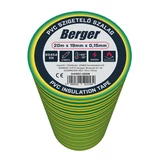 BERGER PVC szigetelőszalag Zöld-sárga 20mx19mm/0,15mm