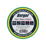 BERGER PVC szigetelőszalag Zöld-sárga 20mx19mm/0,15mm