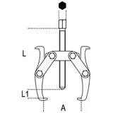 HANS csapágylehúzó, 2 körmös 75/40-75mm GP2-J3 CrV 5322-3