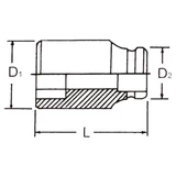HANS 1/2" gépi dugókulcsfej 12mm CrMo 84400M12