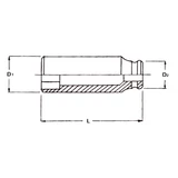 HANS 1/2" gépi hosszú dugókulcsfej 22x80mm CrMo 84300M22