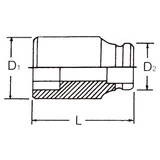 HANS 1/2" gépi dugókulcsfej 8mm CrMo 84400M08