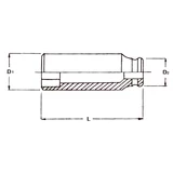 HANS 3/4" gépi hosszú dugókulcsfej 17x90mm CrMo 86300M17