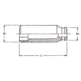 HANS 3/4" gépi hosszú dugókulcsfej 19x90mm CrMo 86300M19