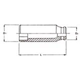 HANS 3/4" gépi hosszú dugókulcsfej 27x90mm CrMo 86300M27
