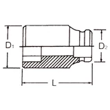 HANS 3/4" gépi dugókulcsfej 17mm CrMo 86400M17