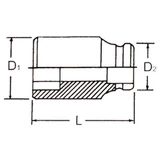 HANS 3/4" gépi dugókulcsfej 19mm CrMo 86400M19