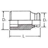 HANS 3/4" gépi dugókulcsfej 19mm CrMo 86400M19
