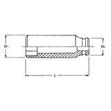 HANS 1/4" gépi hosszú dugókulcsfej 13x50mm CrMo 82300M13