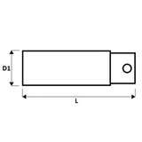 HANS 1/2" gépi hosszú kerék dugókulcsfej 19x80mm CrMo 84304C19