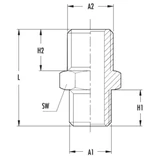 GAV átalakító közcsavar 1/4"-3/8" 1222/4
