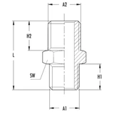 GAV átalakító közcsavar 3/8"-1/2" 1222/6