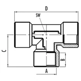 GAV T elosztó, belső menetes 1/2" 1251/4