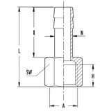 GAV tömlővéges csatlakozó, belső menetes d10mm-1/4" 1227/3