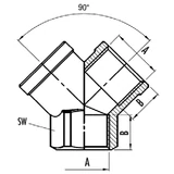 GAV Y elosztó, belső menetes 1/4" 1261/2