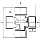 GAV X elosztó, belső menetes 3/8" 1254/3