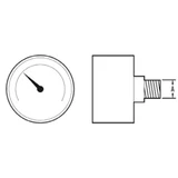 GAV manométer nyomásszabályzóhoz 0-16bar 1/8" 50mm POST