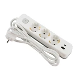 BERGER 3 aljzatos hosszabbító-elosztó kapcsolóval 1,5m 3x1,5 +USB-A +USB-C IP20