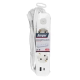 BERGER 3 aljzatos hosszabbító-elosztó kapcsolóval 1,5m 3x1,5 +USB-A +USB-C IP20
