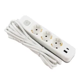 BERGER 3 aljzatos hosszabbító-elosztó kapcsolóval 3,0m 3x1,5 +USB-A +USB-C IP20
