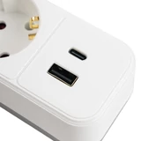 BERGER 3 aljzatos hosszabbító-elosztó kapcsolóval 3,0m 3x1,5 +USB-A +USB-C IP20