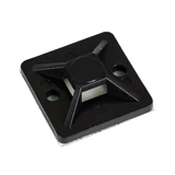 BERGER kábelkötegelő talp öntapadós-csavarfuratos, négyutas, fekete 20x20/5,0mm 100db