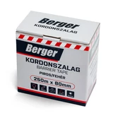BERGER kordonszalag PE 250mx80mm/0,04mm piros/fehér
