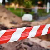 BERGER kordonszalag PE 250mx80mm/0,04mm piros/fehér