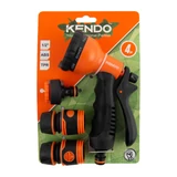 KENDO 8 funkciós locsolópisztoly + csatlakozó készlet 4r. TPR-SOFT No.60683