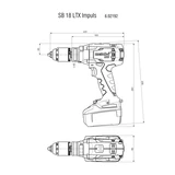 METABO SB 18 LTX Impulse akkus ütvefúró-csavarozó alapgép 602192890