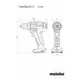 METABO PowerMaxx BS12 akkus fúró-csavarozó 2x2,0Ah + ULA 12 LED lámpa kofferben 601036900