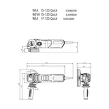 METABO WEVA 15-125 Quick sarokcsiszoló ford.sz., autobalancer 600496000