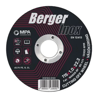 BERGER INOX vágókorong 115x1,0x22,2 A60S-BF